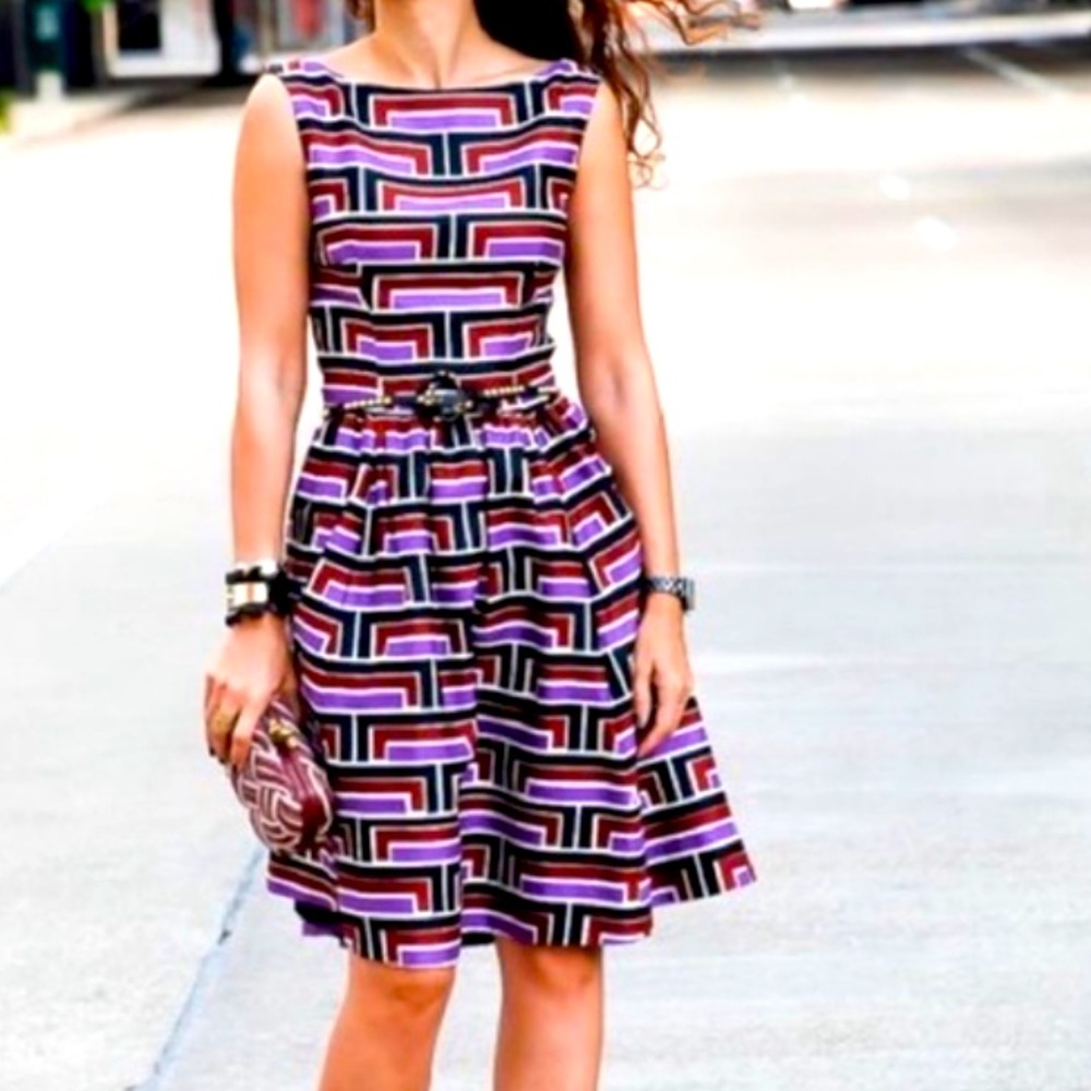 kate spade Purple Geometric Midi Dress